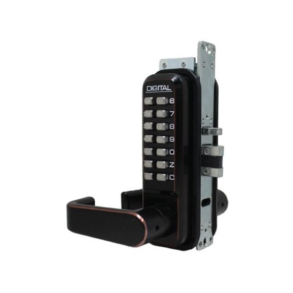 Mechanical Keyless Narrow Stile Lever Lock Single Combination Oil Rubbed Bronze
